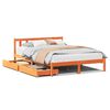 vidaXL Cama sin colch&oacute;n madera maciza de pino marr&oacute;n cera 140x190 cm