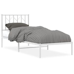 vidaXL Estructura cama sin colchón con cabecero metal blanco 80x200 cm