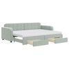 vidaXL Sof&aacute; cama nido con cajones terciopelo gris claro 80x200 cm
