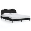 vidaXL Estructura de cama Viana sin colch&oacute;n cuero sint&eacute;tico negro 160x200 cm