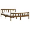 vidaXL Estructura de cama doble sin colch&oacute;n madera maciza marr&oacute;n miel