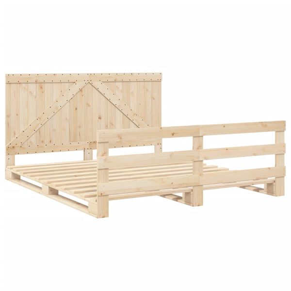 vidaXL Estructura de cama con cabecero madera maciza de pino 200x200cm