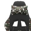 vidaXL Silla gaming giratoria cuero sint&eacute;tico negro y camuflaje