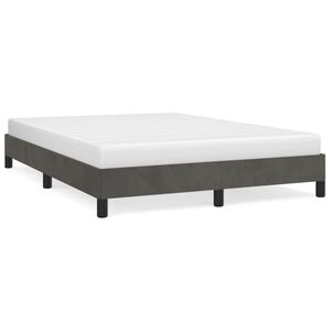 vidaXL Estructura de cama sin colch&oacute;n terciopelo gris oscuro 140x190cm