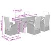 vidaXL Set comedor jard&iacute;n 7 pzas y cojines rat&aacute;n sint&eacute;tico gris