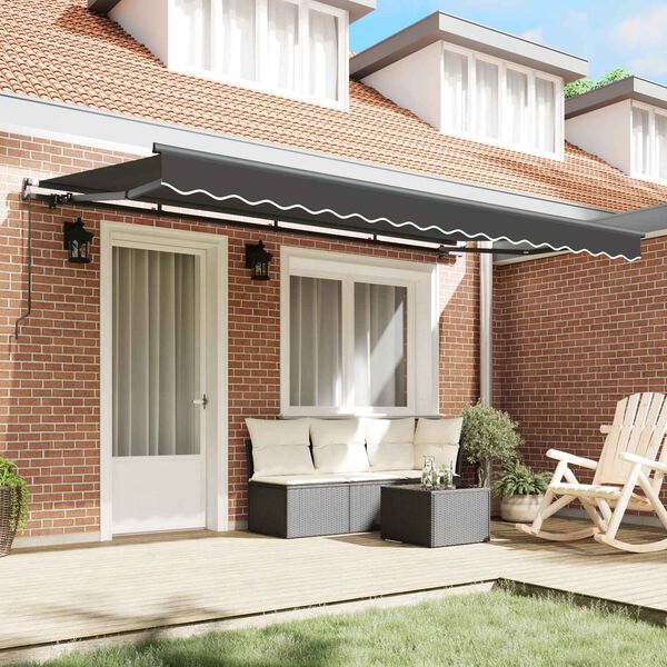 vidaXL Toldo Retr&aacute;ctil Manual Antracita 350 x 200 cm tela