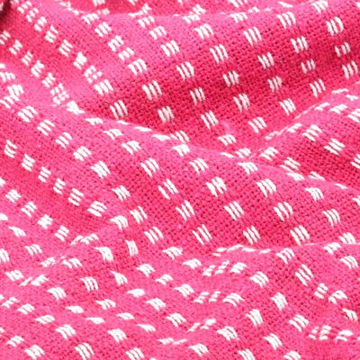vidaXL Manta a cuadros de algodón rosa 160x210 cm