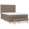 vidaXL Cama box spring con colch&oacute;n tela gris taupe 140x190 cm