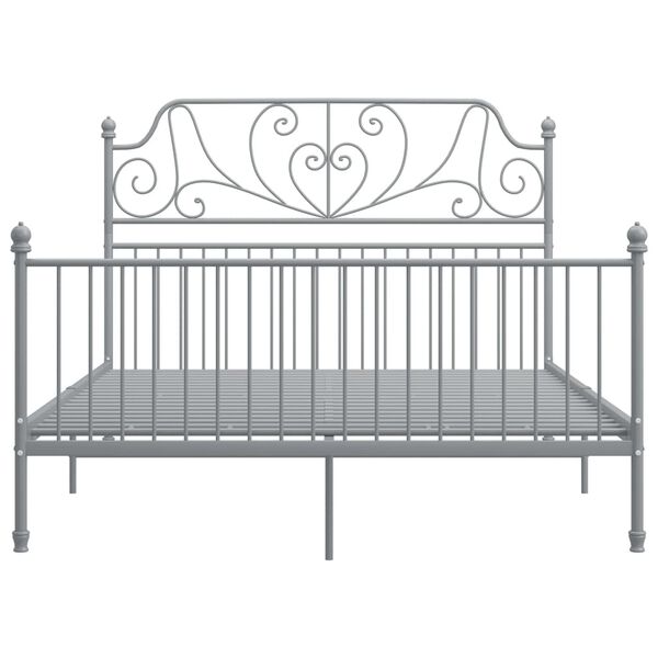 vidaXL Estructura de cama sin colch&oacute;n metal gris 140x200 cm