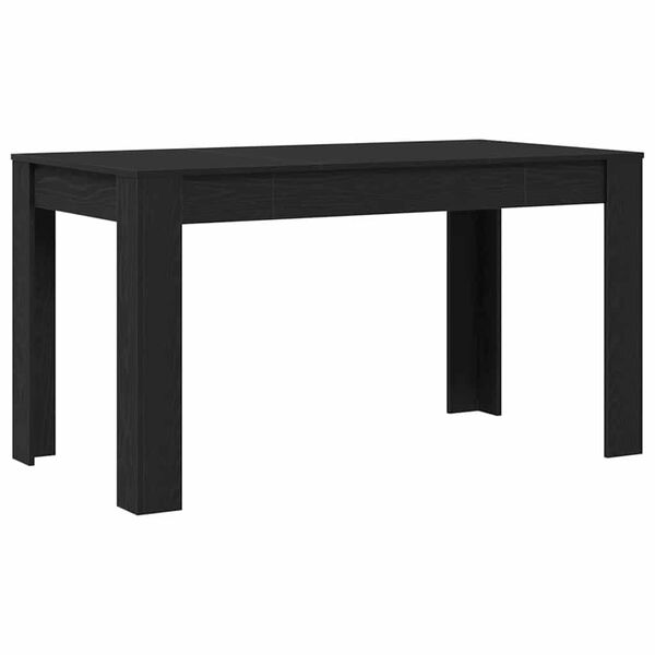 vidaXL Mesa de Comedor Roble Negro 140 x 74,5 x 76 cm ratán sintético