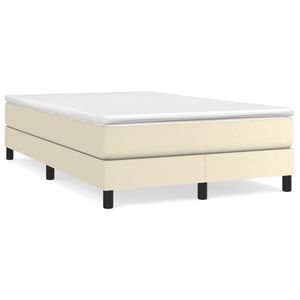 vidaXL Estructura de cama con somier cuero sint&eacute;tico crema 120x200 cm