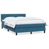 vidaXL Cama box spring con colchón terciopelo azul oscuro 140x210 cm