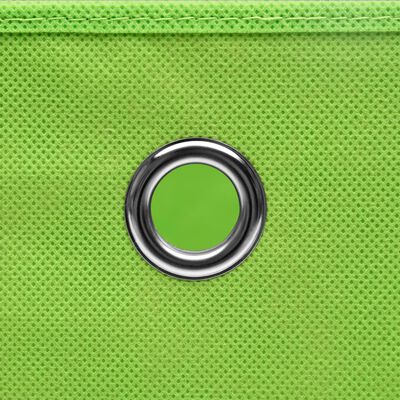 vidaXL Cajas de almacenaje con tapas 4 uds tela verde 32x32x32 cm