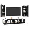 vidaXL Conjunto de mueble de TV 5 pcs Roble Negro Madera de ingenier&iacute;a