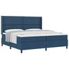 vidaXL Cama tipo Box Spring con colch&oacute;n Azul 200 x 200 cm tela