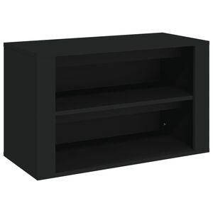 vidaXL Mueble zapatero de madera contrachapada negro 75x35x45 cm