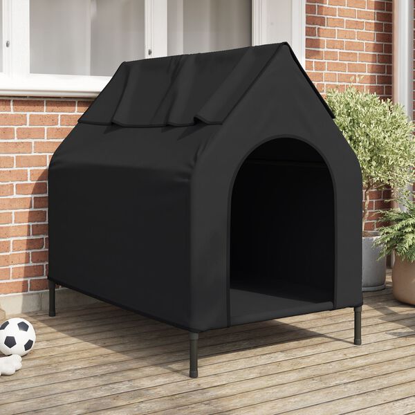 vidaXL Casa para mascotas Manual Negro 110 x 75 x 90 cm Acero
