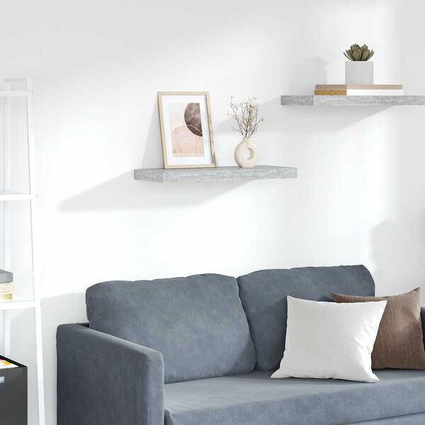 vidaXL Estante flotante de pared MDF gris hormig&oacute;n 60x23,5x3,8 cm