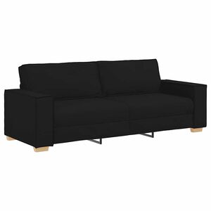 vidaXL Sof&aacute; de 3 plazas de tela negra, 220x78x84 cm