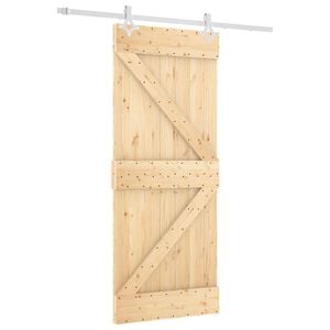 vidaXL Puerta Corredera Natural y Blanco 85 x 210 cm