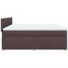 vidaXL Cama box spring con colch&oacute;n tela marr&oacute;n oscuro 180x200 cm