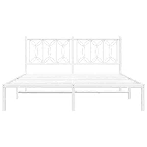 vidaXL Estructura cama sin colch&oacute;n con cabecero metal blanco 160x200cm