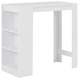 vidaXL Mesa alta de cocina con estanter&iacute;a blanco 110x50x103 cm