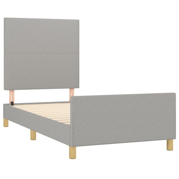 vidaXL Estructura de cama sin colch&oacute;n tela gris claro 80x200 cm