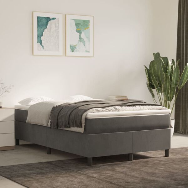 vidaXL Estructura de cama con somier terciopelo gris oscuro 120x200cm
