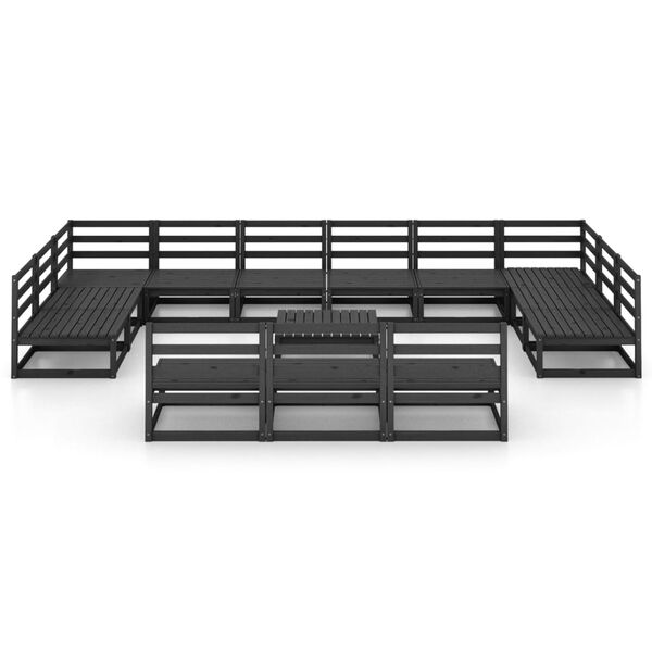 vidaXL Juego de muebles de jardín 14 piezas madera maciza de pino