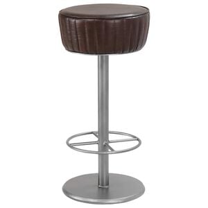 vidaXL Taburete de cocina de cuero aut&eacute;ntico marr&oacute;n envejecido