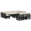 vidaXL Conjunto de sof&aacute;s de jard&iacute;n 14 pcs Negro rat&aacute;n sint&eacute;tico