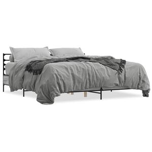 vidaXL Estructura cama madera ingenier&iacute;a metal gris Sonoma 180x200 cm