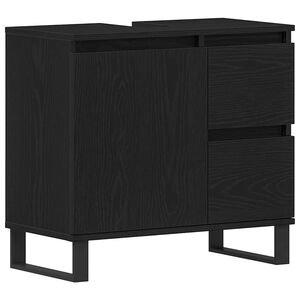 vidaXL Gabinete de Lavabo para Ba&ntilde;o Roble Negro 65 x 33 x 60 cm