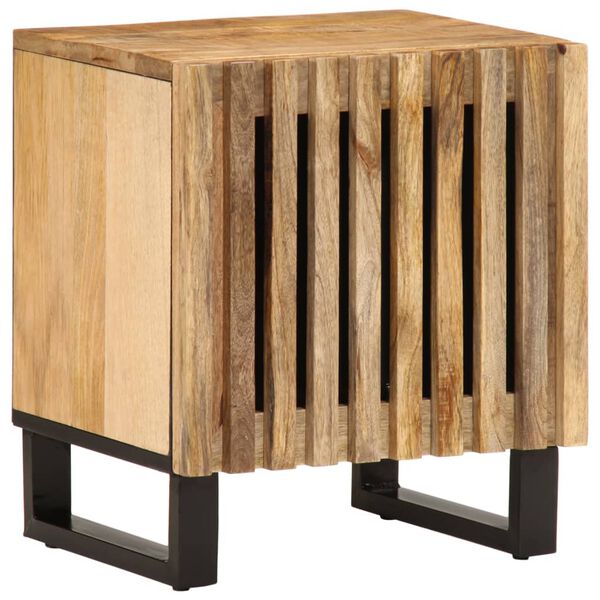 vidaXL Mesitas de noche 2 uds madera maciza mango rugosa 40x34x46 cm