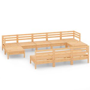 vidaXL Juego de muebles de jard&iacute;n 10 piezas madera maciza de pino