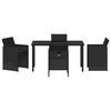 vidaXL Conjunto de Comedor de Jard&iacute;n 5 pcs Negro rat&aacute;n sint&eacute;tico