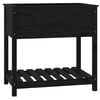 vidaXL Jardinera con estante madera maciza de pino negro 82,5x54x81 cm