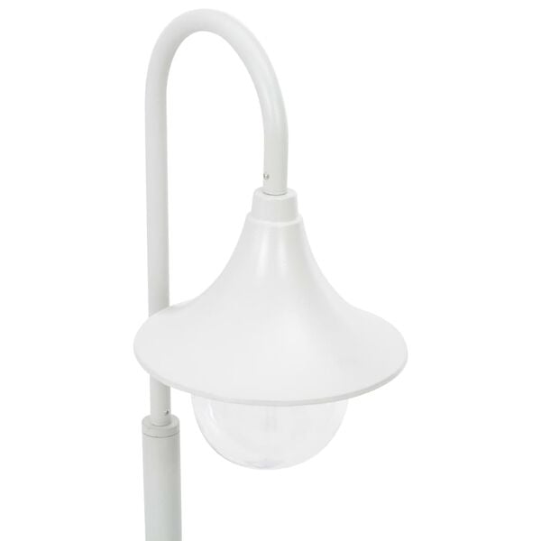 vidaXL Farola de jardín de aluminio blanca E27 120 cm