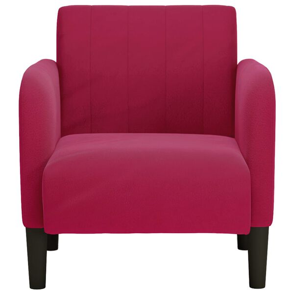 vidaXL Sill&oacute;n con reposabrazos Terciopelo Rojo Vino 54 cm