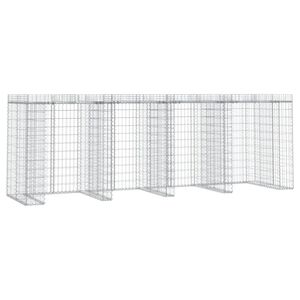 vidaXL Muro de gaviones para contenedor de basura hierro 350x91x120 cm