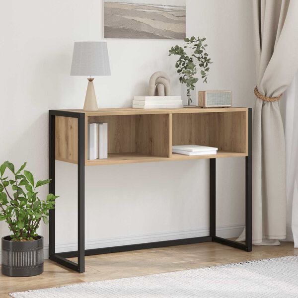 vidaXL Mesa Auxiliar Roble Artesanal 100 x 36 x 75 cm