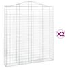 vidaXL Cestas de gaviones 2 uds forma de arco hierro 200x30x220/240 cm