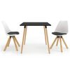 vidaXL Juego de comedor 3 piezas blanco y negro