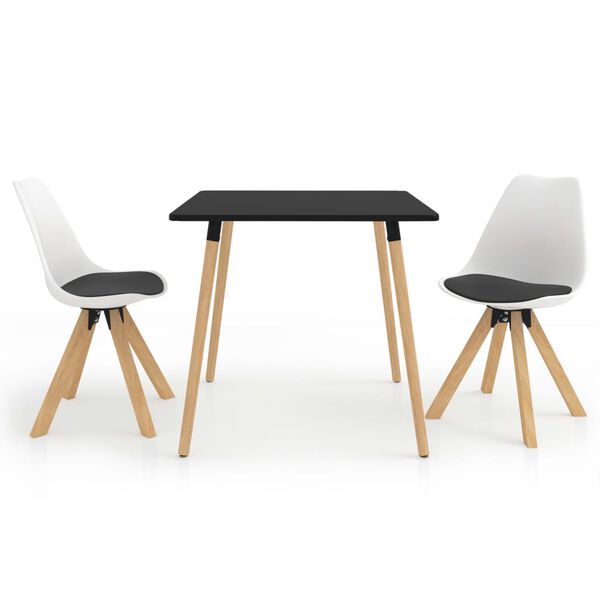 vidaXL Juego de comedor 3 piezas blanco y negro