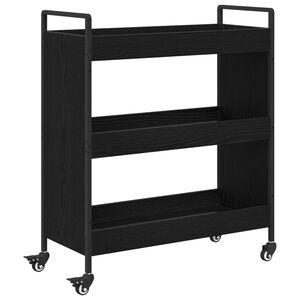 vidaXL Carro de Cocina Roble Negro 70 x 30 x 82 cm