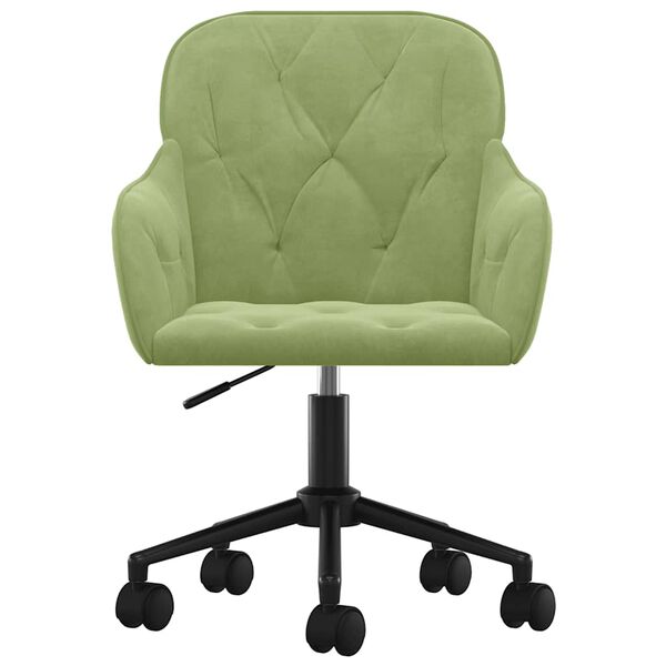 vidaXL Silla de oficina giratoria de terciopelo verde claro
