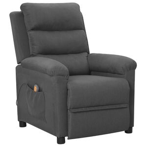 vidaXL Sill&oacute;n de masaje de tela gris oscuro