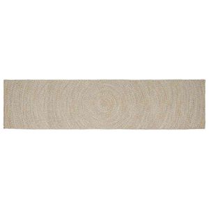 vidaXL Alfombra de &aacute;rea Natural y Blanco 60 x 400 cm yute
