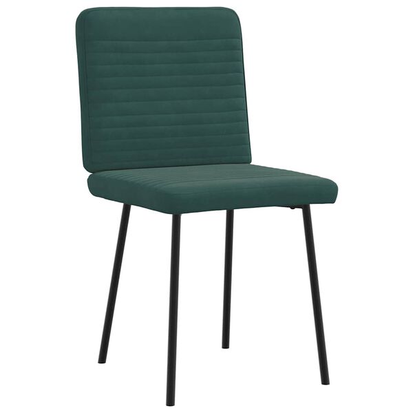 vidaXL Sillas de comedor 2 unidades terciopelo verde oscuro
